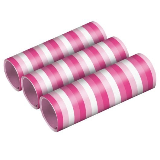Serpentiner pink/lyserødt/hvidt - 3 rlr.